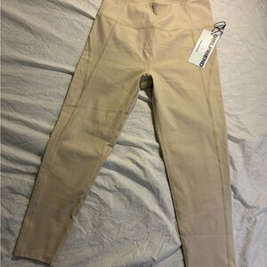 Girlfriend Collective NEW Leggings High Rise Pocket Beige 22in Inseam Wmns Large